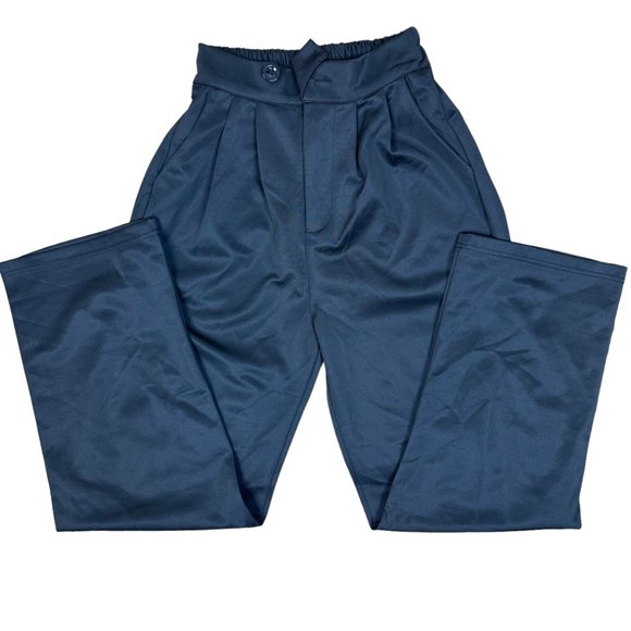 Women Dress Pants Size XS P Black High Rise Elastic Waist Leg Straight Stretch - Picture 1 of 9